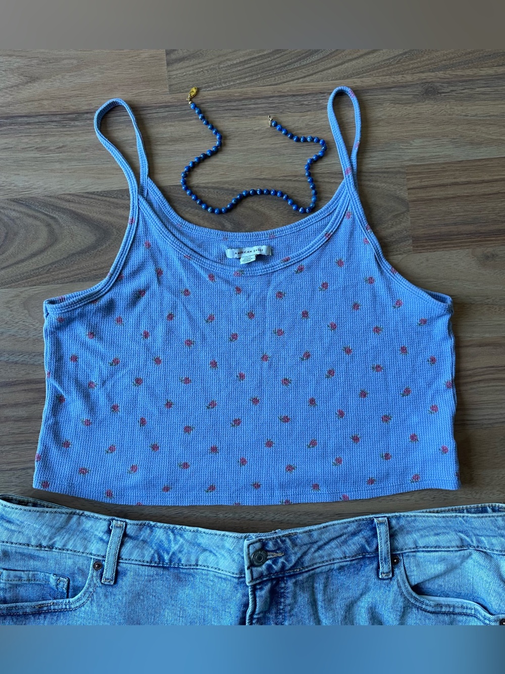 American eagle cropped floral tank